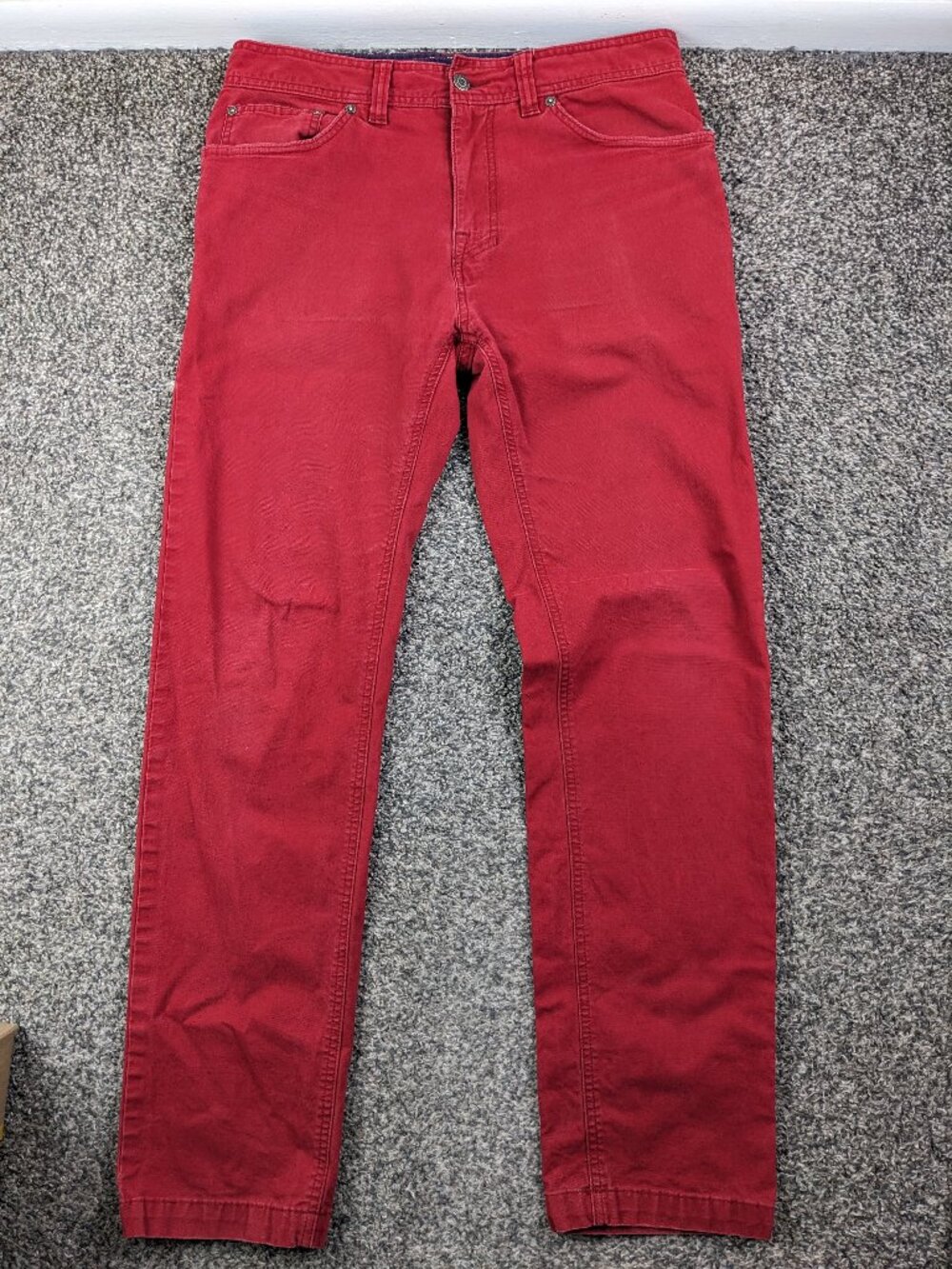 Prana Pants Tucson Slim Fit Organic Cotton Stretch Red Mens 33x32 M4TU32314